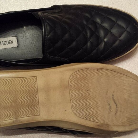 Amazon.com | Steve Madden Women 🎊2xHP🎊Steve Madden  Quilt Womens Black Loafers size 10 Elastic